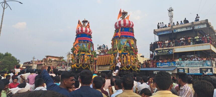 ವಿಜೃಂಭಣೆ ಯಿಂದ ಜರುಗಿದ ಜೋಡಿ ರಥೋತ್ಸವ