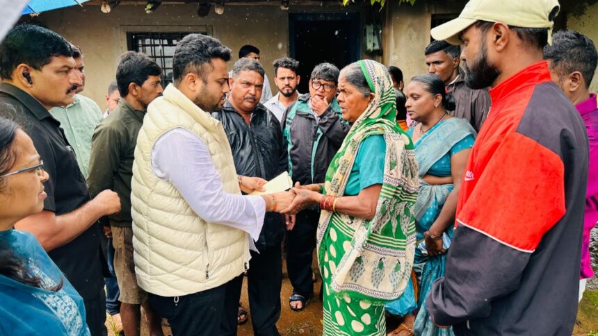 ಪ್ರವಾಹ ಪೀಡಿತ ಪ್ರದೇಶಗಳಿಗೆ ಮೃಣಾಲ ಹೆಬ್ಬಾಳಕರ್ ಭೇಟಿ: ಸಂತ್ರಸ್ತರಿಗೆ ನೆರವು