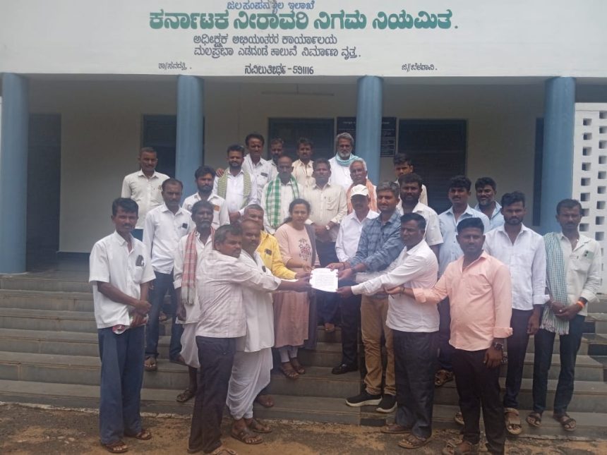 ನವಿಲುತೀರ್ಥ ಆಣೆಕಟ್ಟಿನಿಂದ ನೀರು ಬಿಡಲು ಆಗ್ರಹ