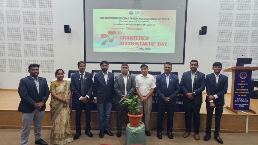 ಭಾರತೀಯ ಚಾರ್ಟರ್ಡ್ ಅಕೌಂಟೆಂಟ್  ಸಂಸ್ಥೆಯ 77ನೇ ಸಂಸ್ಥಾಪನ ದಿನದ ಅಂಗವಾಗಿ ಸಿಎ ವಿದ್ಯಾರ್ಥಿಗಳಿಗೆ ಸ್ಕಾಲರ್ಶಿಪ್ ವಿತರಣೆ