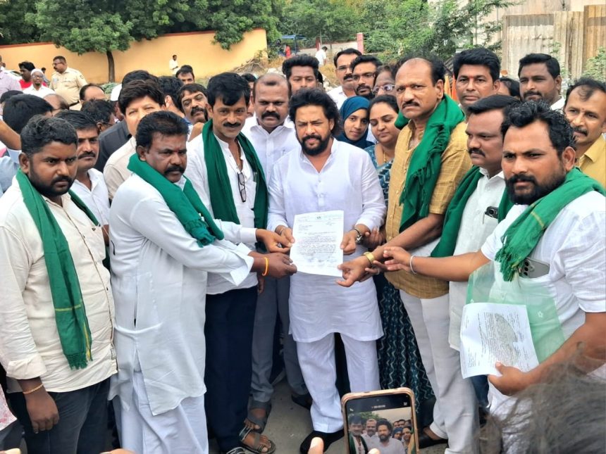ಬೇಸಿಗೆ ಬೆಳೆಗೆ ಎಲ್‌ಎಲ್‌ಸಿ ಕಾಲುವೆಗೆ ನೀರು ಕೊಡುವ ಕುರಿತು ಶಾಸಕ ನಾಗೇಂದ್ರಗೆ ಮನವಿ