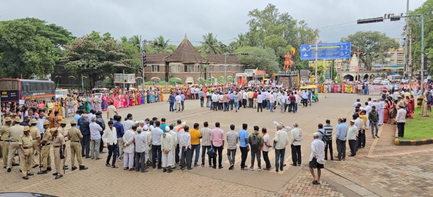 ಧರ್ಮಸ್ಥಳ ವಿರುದ್ಧ ಅಪಪ್ರಚಾರ ಖಂಡಿಸಿ ಬೆಳಗಾವಿಯಲ್ಲಿ ಬೃಹತ್ ಪ್ರತಿಭಟನೆ