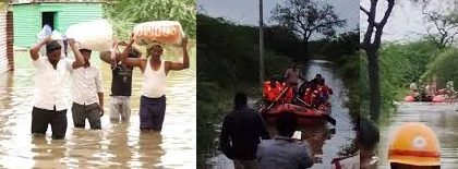 ಭಾರೀ ಮಳೆಗೆ ಭೀಮಾ ನದಿಯ ಭೋರ್ಗರೆತ; ಮನೆ, ದೇಗುಲಗಳಿಗೆ ನುಗ್ಗಿದ ಹಳ್ಳದ ನೀರು; ರಸ್ತೆ ಸಂಚಾರ ಸ್ಥಗಿತ