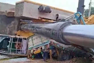 ಸೇತುವೆ ನಿರ್ಮಾಣ ಸ್ಥಳದಲ್ಲಿ ಕ್ರೇನ್ ಉರುಳಿ ಇಬ್ಬರ ಸಾವು