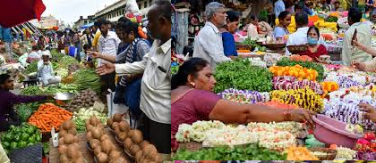 ದೀಪಾವಳಿ ಹಬ್ಬ: ಬೆಂಗಳೂರಿನಲ್ಲಿ ಹೂವು, ಹಣ್ಣು, ಅಲಂಕಾರ, ವಸ್ತುಗಳ ಖರೀದಿ ಭರಾಟೆ