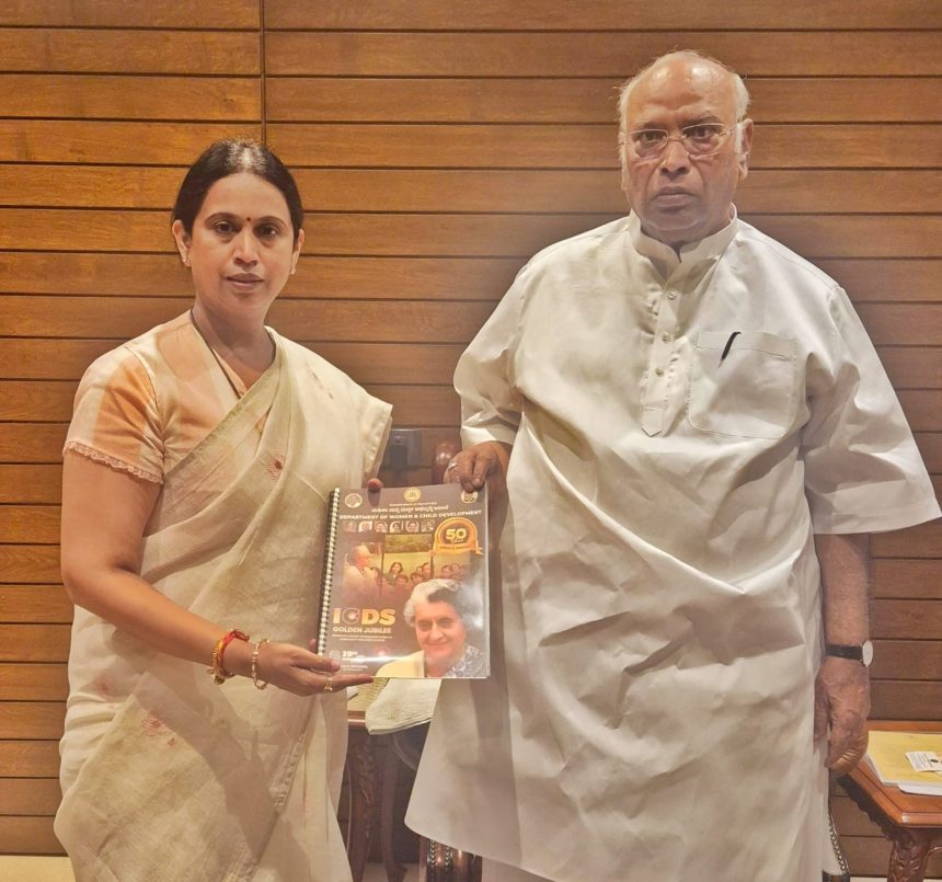 ಮಲ್ಲಿಕಾರ್ಜುನ ಖರ್ಗೆ ಭೇಟಿಯಾದ ಸಚಿವೆ ಲಕ್ಷ್ಮೀ ಹೆಬ್ಬಾಳಕರ್