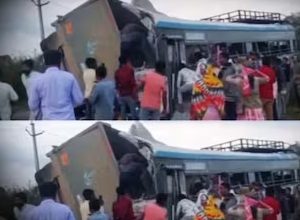 ಸಾರಿಗೆ ಬಸ್​​ಗೆ ಟಿಪ್ಪರ್​ ಲಾರಿ ಡಿಕ್ಕಿ: 10 ಮಹಿಳೆಯರು ಸೇರಿ 20 ಮಂದಿ ಬಲಿ