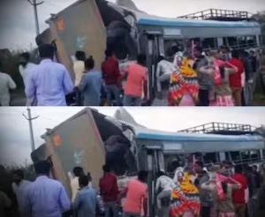 ಸಾರಿಗೆ ಬಸ್​​ಗೆ ಟಿಪ್ಪರ್​ ಲಾರಿ ಡಿಕ್ಕಿ: 10 ಮಹಿಳೆಯರು ಸೇರಿ 20 ಮಂದಿ ಬಲಿ