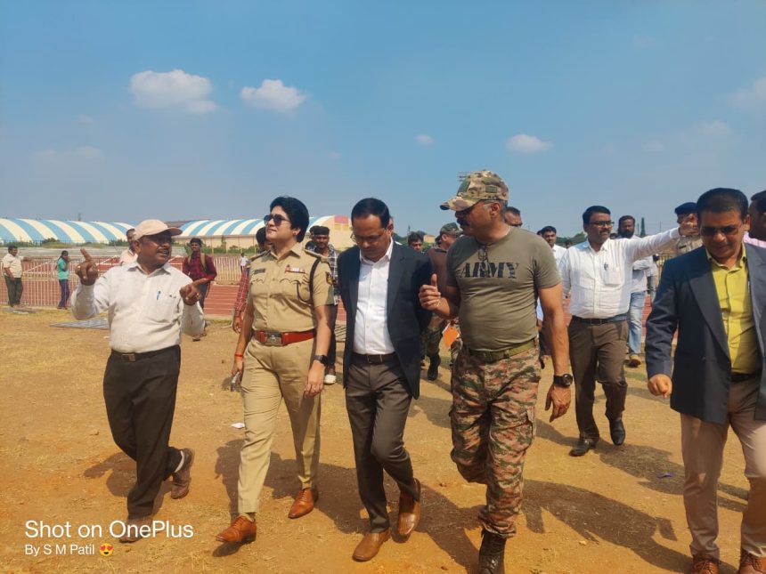 ಅಗ್ನಿವೀರ್ ಸೇನಾ ಭರ್ತಿ ಸ್ಥಳಕ್ಕೆ ಜಿಲ್ಲಾಧಿಕಾರಿ ನಾಗೇಂದ್ರ ಪ್ರಸಾದ್.ಕೆ ಭೇಟಿ