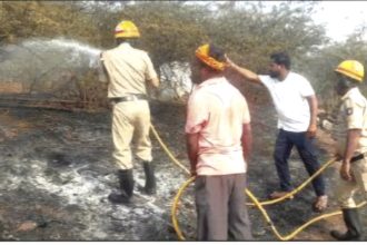 ಗುಡ್ಡಕ್ಕೆ ಆಕಸ್ಮಿಕ ಬೆಂಕಿ : ಅಗ್ನಿಶಾಮಕ ದಳದ ಸಕಾಲಿಕ ಕಾರ್ಯಾಚರಣೆ ; ತಪ್ಪಿದ ಅನಾಹುತ