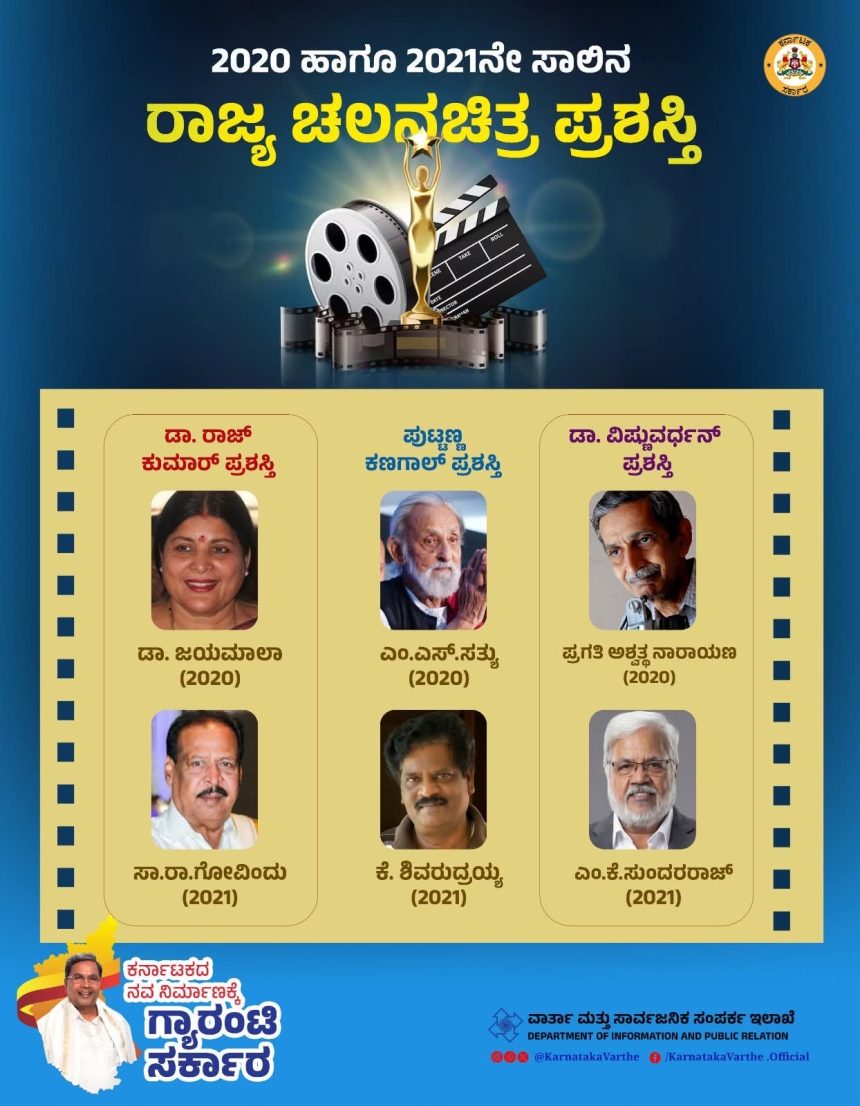 2020 ಹಾಗೂ 2021 ರ ರಾಜ್ಯ ಚಲನಚಿತ್ರ ಪ್ರಶಸ್ತಿಗಳು ಪ್ರಕಟ