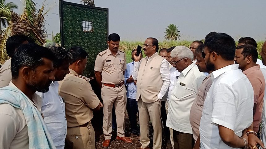 ಚಿರತೆ  ಕಂಡುಬಂದ ಸ್ಥಳಕ್ಕೆ ಶಾಸಕ  ಜಗದೀಶ ಗುಡಗುಂಟಿ ಭೇಟಿ ನೀಡಿ ಪರಿಶೀಲನೆ