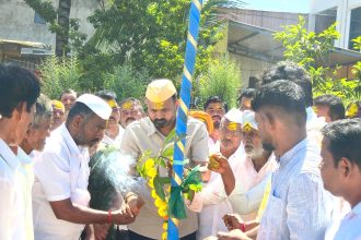 *43 ವರ್ಷಗಳ ಬಳಿಕ ಕಂಗ್ರಾಳಿ ಬಿಕೆ ಗ್ರಾಮದಲ್ಲಿ ಶ್ರೀ ಮಹಾಲಕ್ಷ್ಮಿ ದೇವಿ ಜಾತ್ರಾ ಮಹೋತ್ಸವ:   *ದೇವಿಯ ಮಂಟಪ ಸ್ಥಳದಲ್ಲಿ ಚನ್ನರಾಜ ಹಟ್ಟಿಹೊಳಿ ಪೂಜೆ