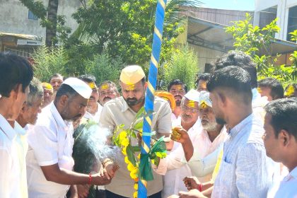 *43 ವರ್ಷಗಳ ಬಳಿಕ ಕಂಗ್ರಾಳಿ ಬಿಕೆ ಗ್ರಾಮದಲ್ಲಿ ಶ್ರೀ ಮಹಾಲಕ್ಷ್ಮಿ ದೇವಿ ಜಾತ್ರಾ ಮಹೋತ್ಸವ:   *ದೇವಿಯ ಮಂಟಪ ಸ್ಥಳದಲ್ಲಿ ಚನ್ನರಾಜ ಹಟ್ಟಿಹೊಳಿ ಪೂಜೆ